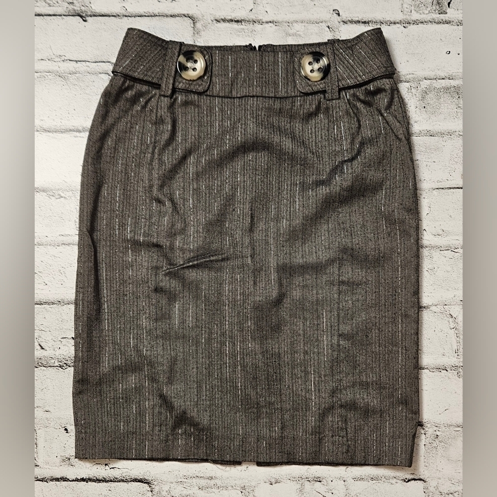 Dynamite Gray Pencil Skirt Button Waist Business Office Size 0